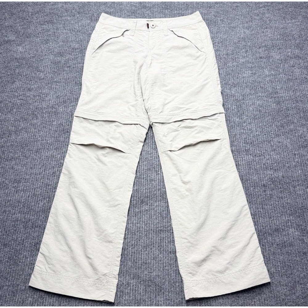 Eddie Bauer Women's Size 2 Convertible Hiking Pants Zip Off Legs Nylon Beige